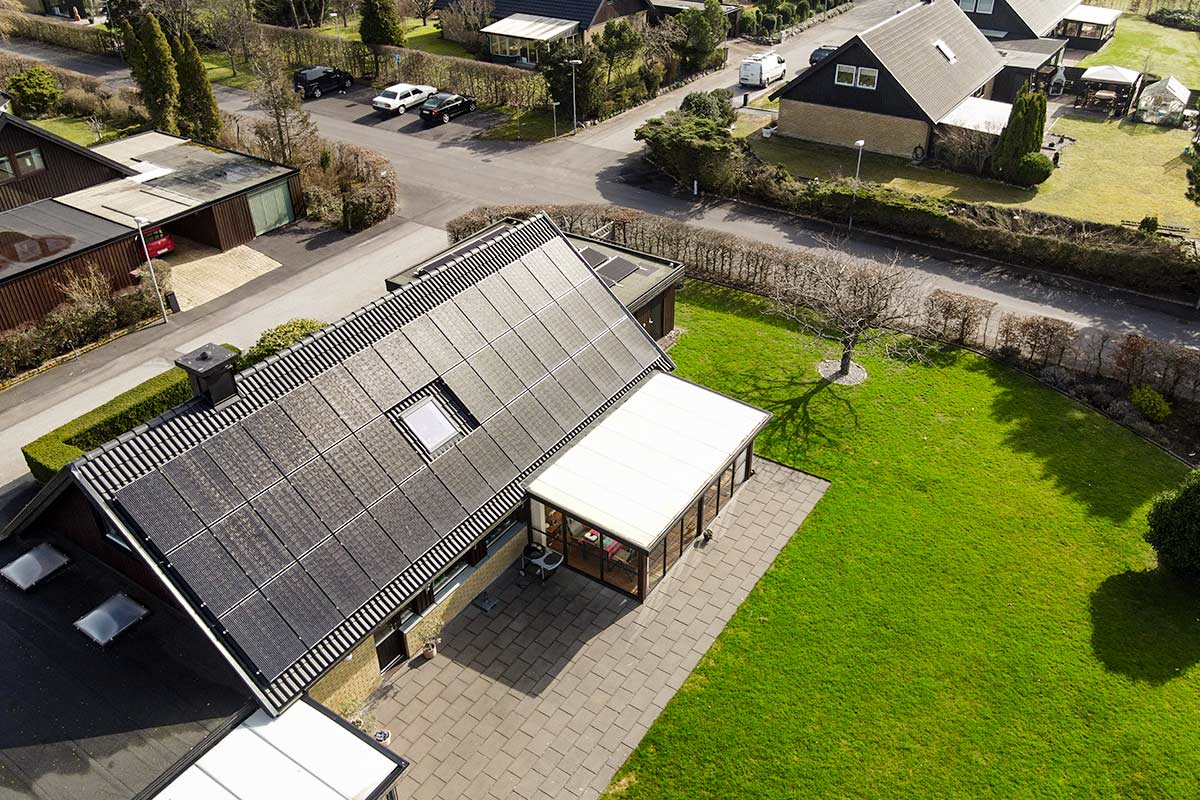 Solceller på villa i kävlinge